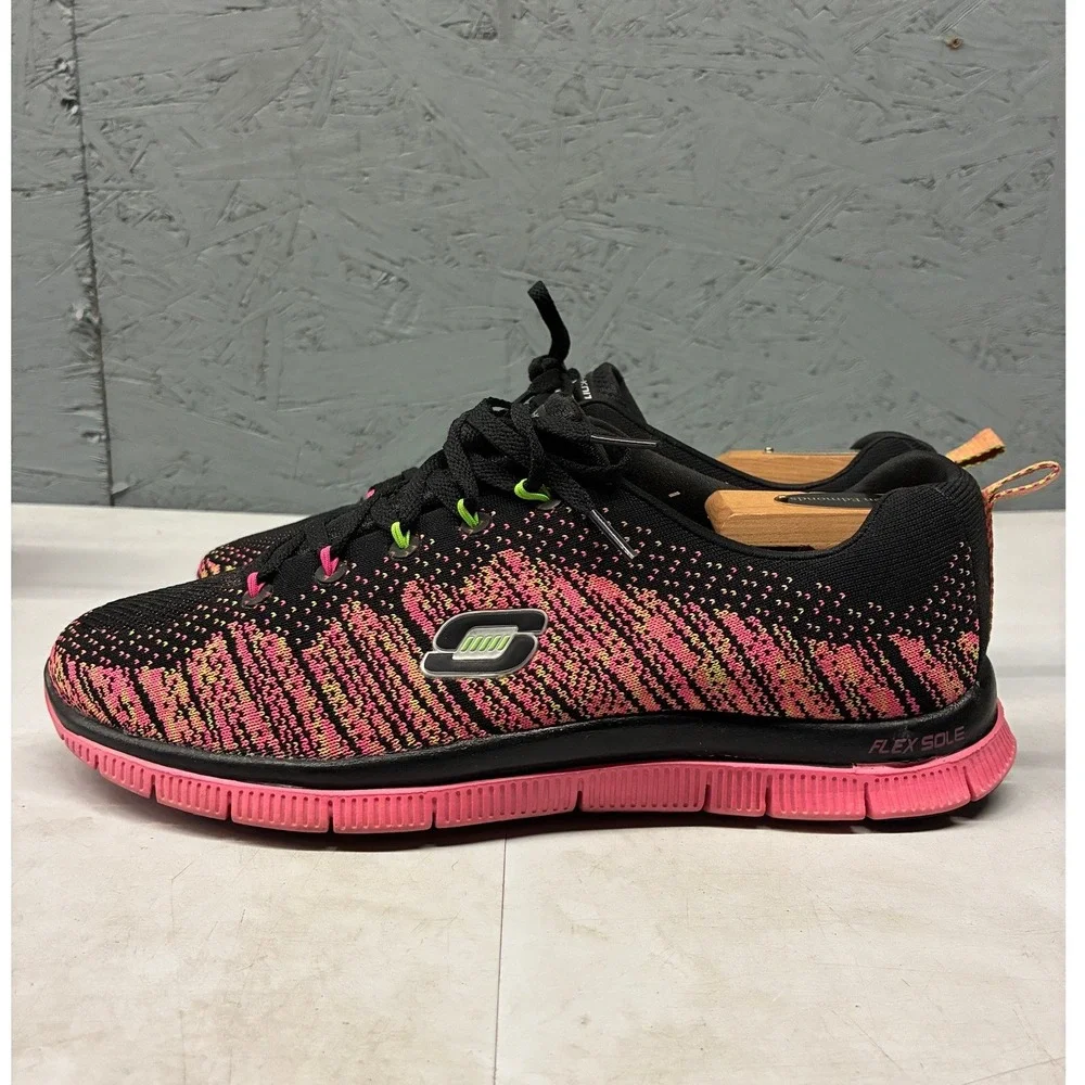 Skechers Sneakers Flex Appeal Next Generation Womens Size 10 Black Pink Athletic
